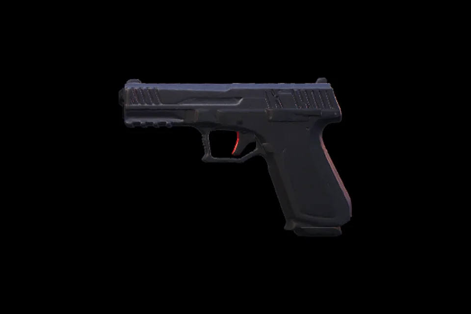 P9 sidearm pistol, in-engine render